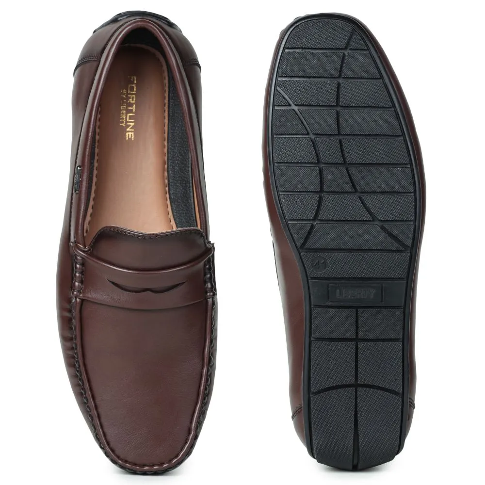 Fortune (Brown) Penny Loafer Shoes For Men Fdy-206 By Liberty