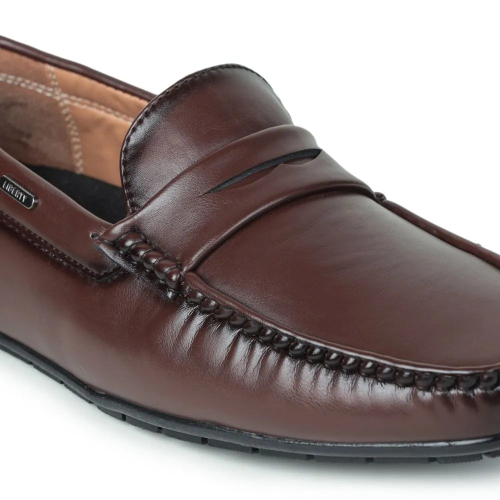 Fortune (Brown) Penny Loafer Shoes For Men Fdy-206 By Liberty