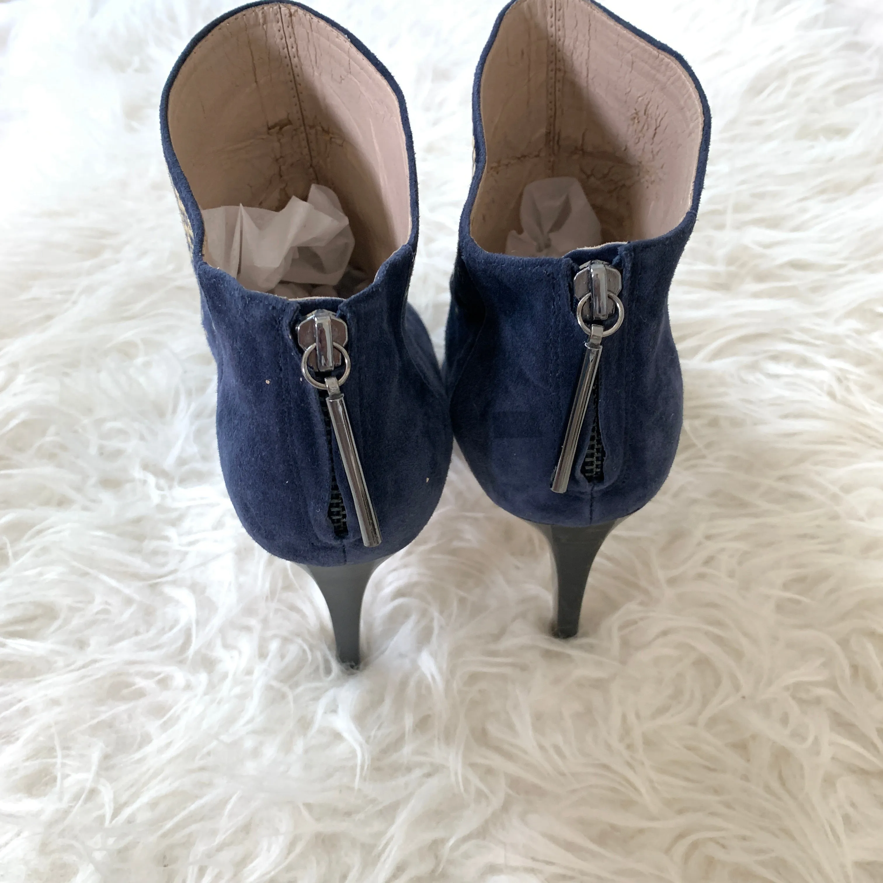 French Connection Navy Studded Monroe High Heel Booties- Size 40/ 10US