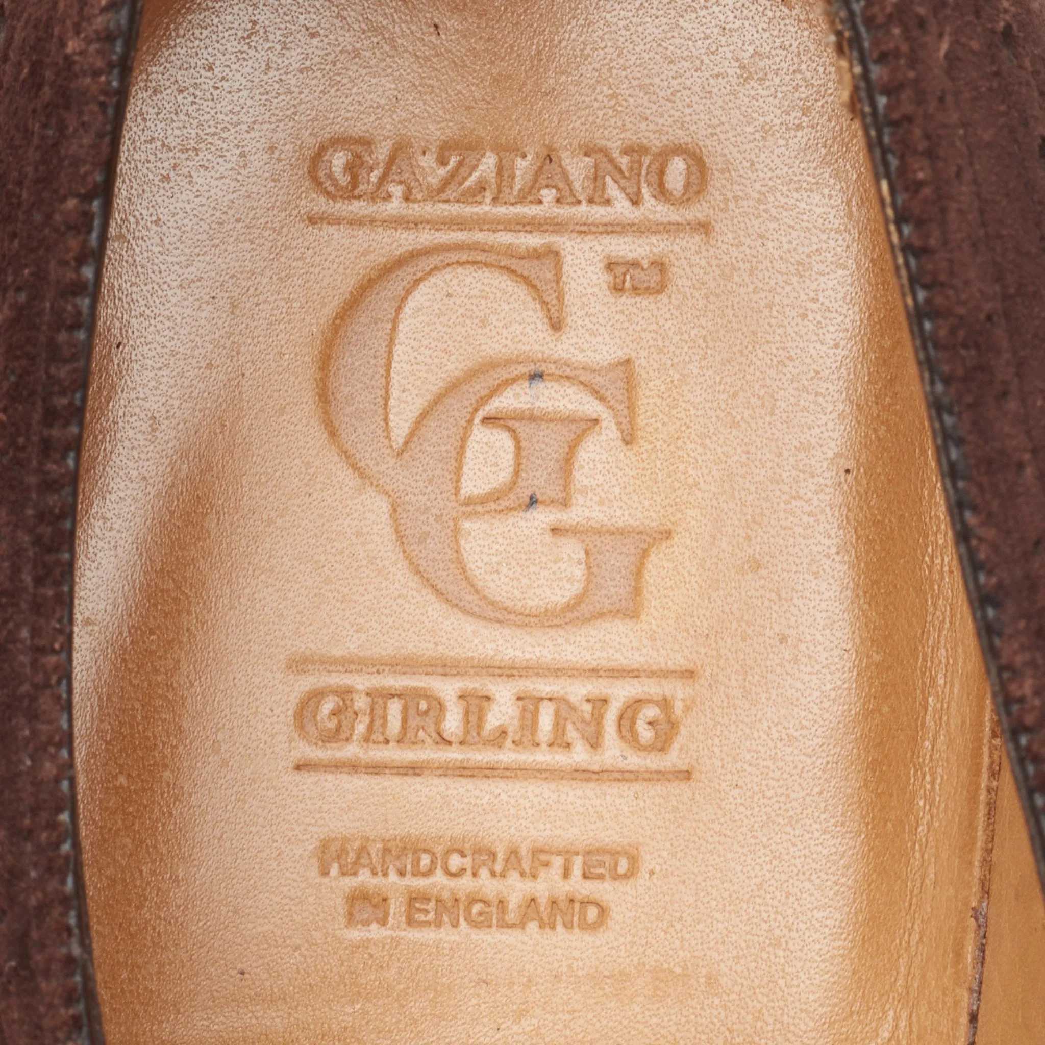 GAZIANO & GIRLING "Woburn" Mole Suede Leather Derby Dress Shoes 8E US 8.5 Last MH71