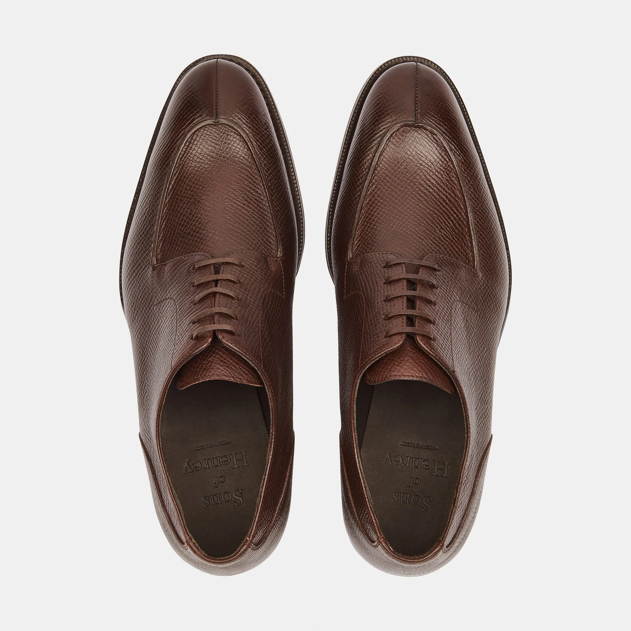 George Split Toe Derby Dark Brown Utah Calf - LEATHER SOLE