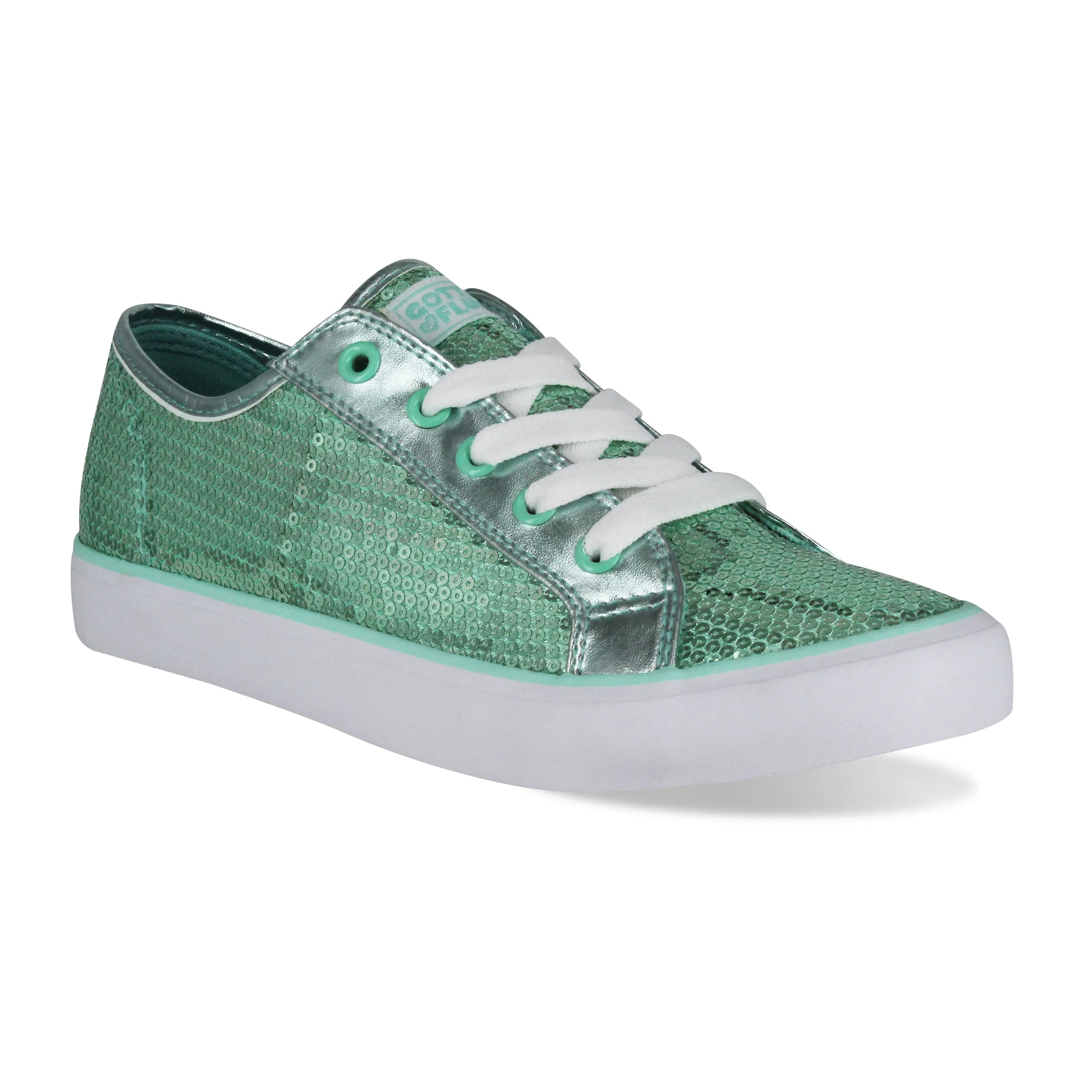 Gotta Flurt Women's Disco II Mint Sequin Low Top Dance Sneaker