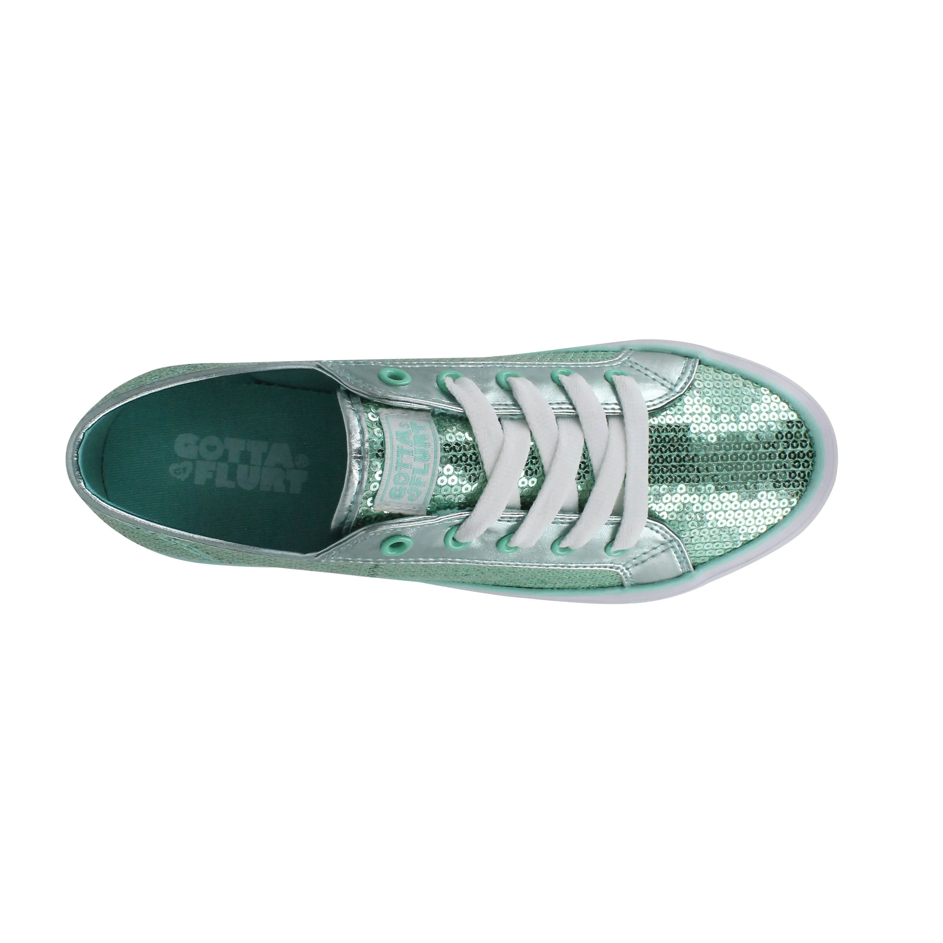 Gotta Flurt Women's Disco II Mint Sequin Low Top Dance Sneaker