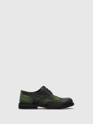 Green Black Derby Shoes