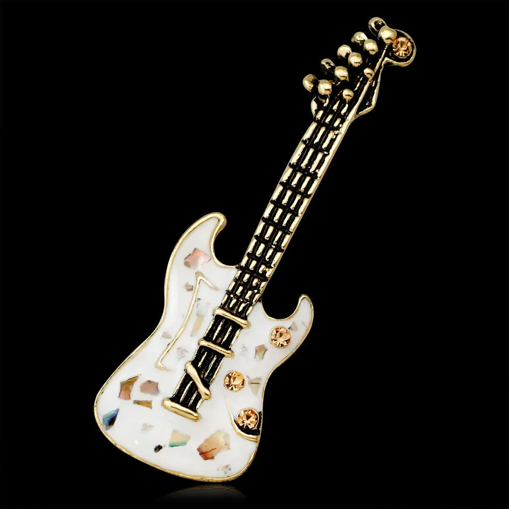 Guitar Shaped Brooches Enamel Apparel Accessory Musical Instruments Lapel Pin Club Badge Brooch