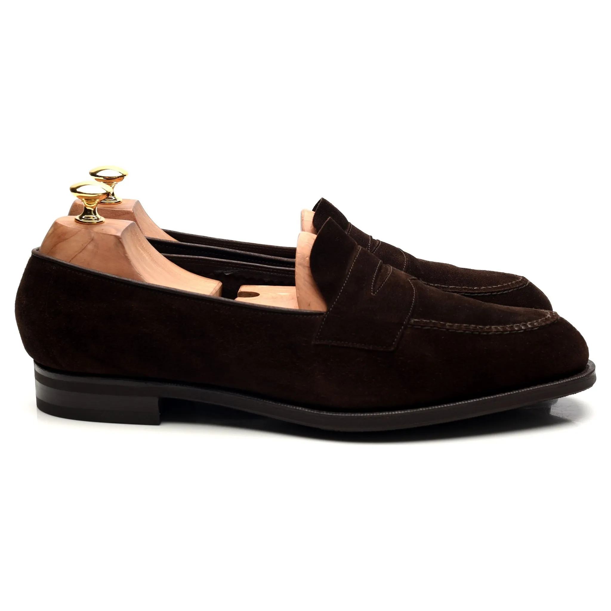 'Harrow' Dark Brown Suede Loafers UK 10.5 E