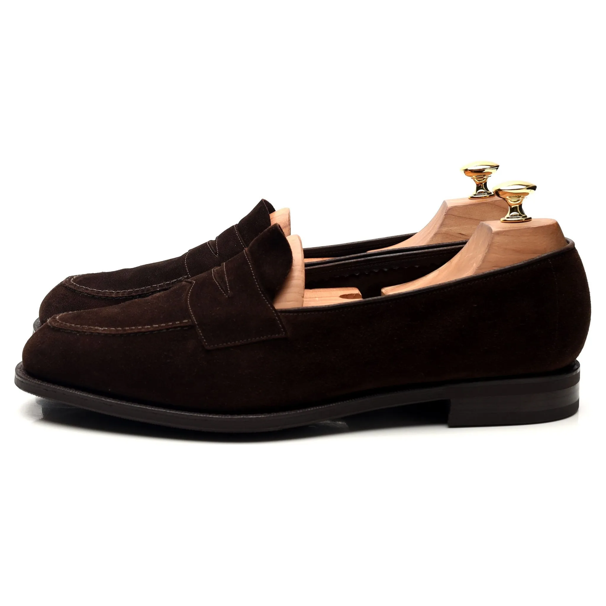 'Harrow' Dark Brown Suede Loafers UK 10.5 E