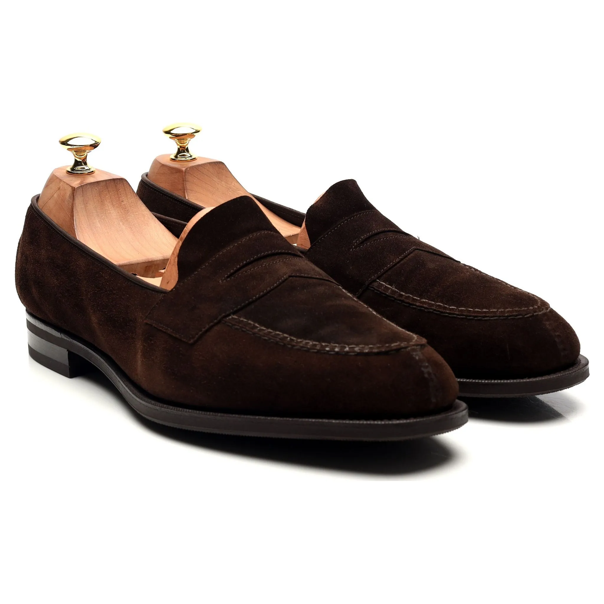 'Harrow' Dark Brown Suede Loafers UK 10.5 E