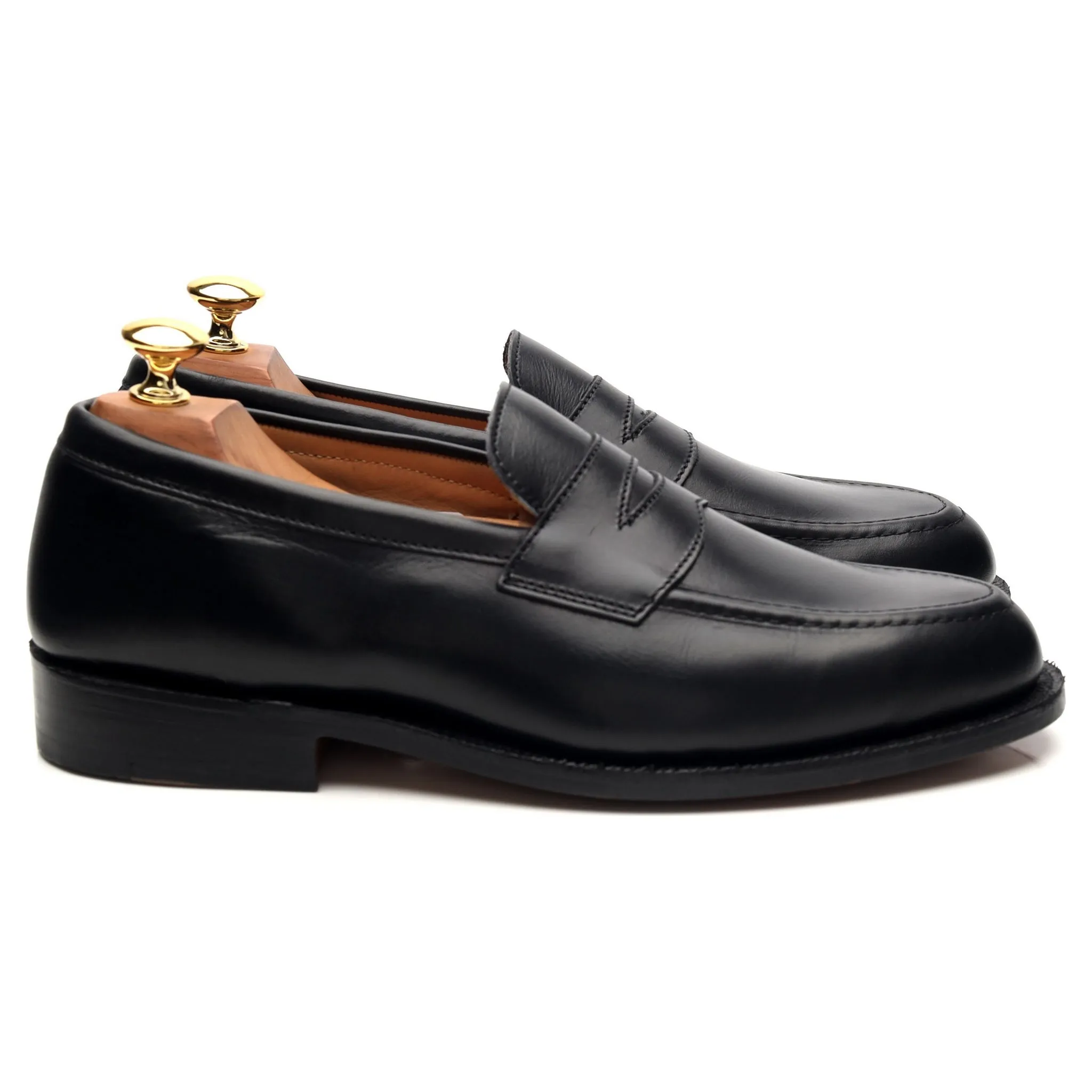 'Harvard' Black Leather Loafers UK 6