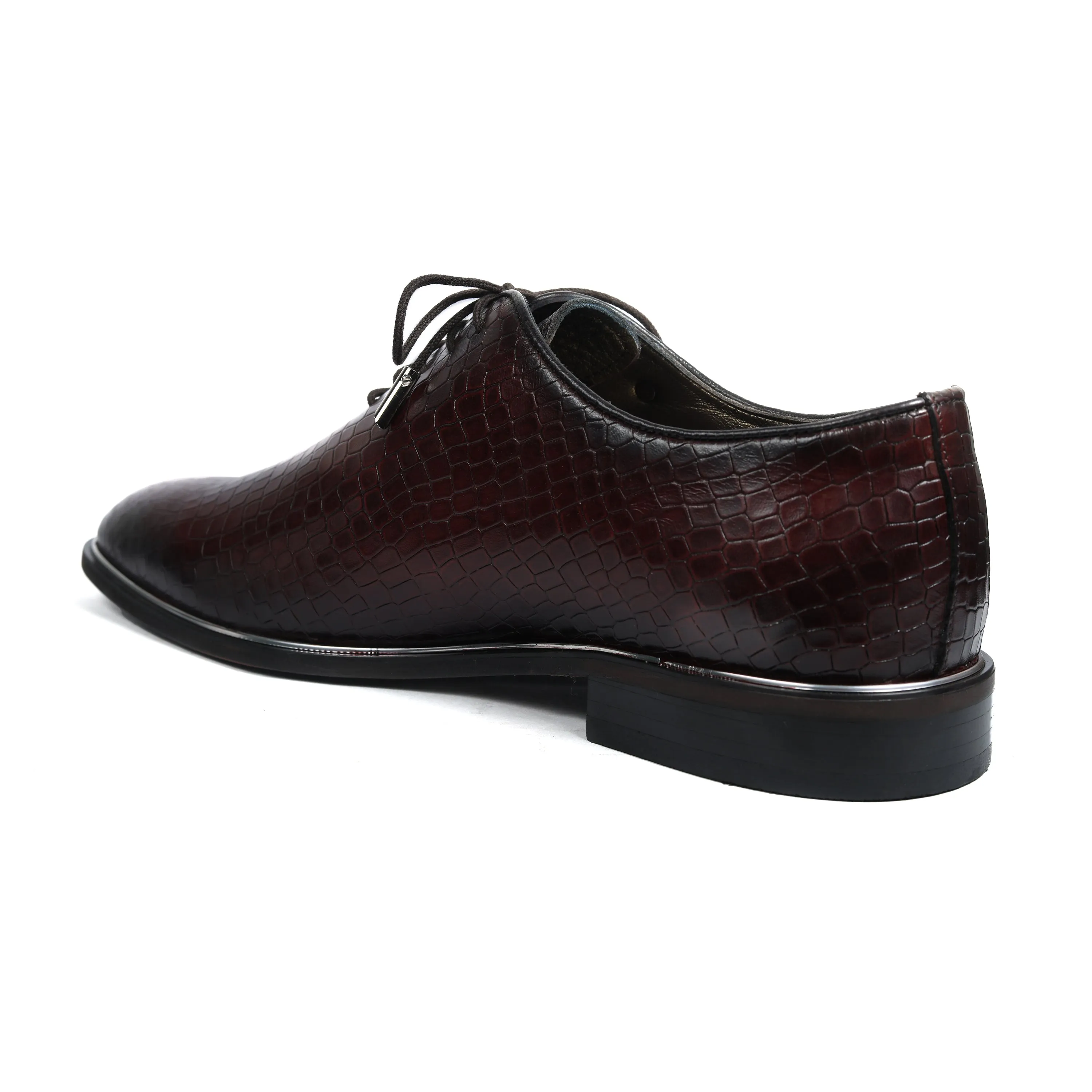 Hitz Men's Cherry Leather Lace-up Party Wear Shoes