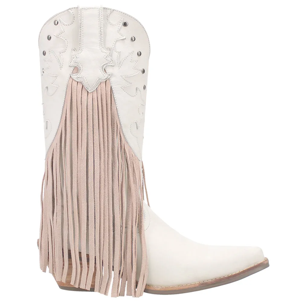 Hoedown Fringe Studded Round Toe Cowboy Boots