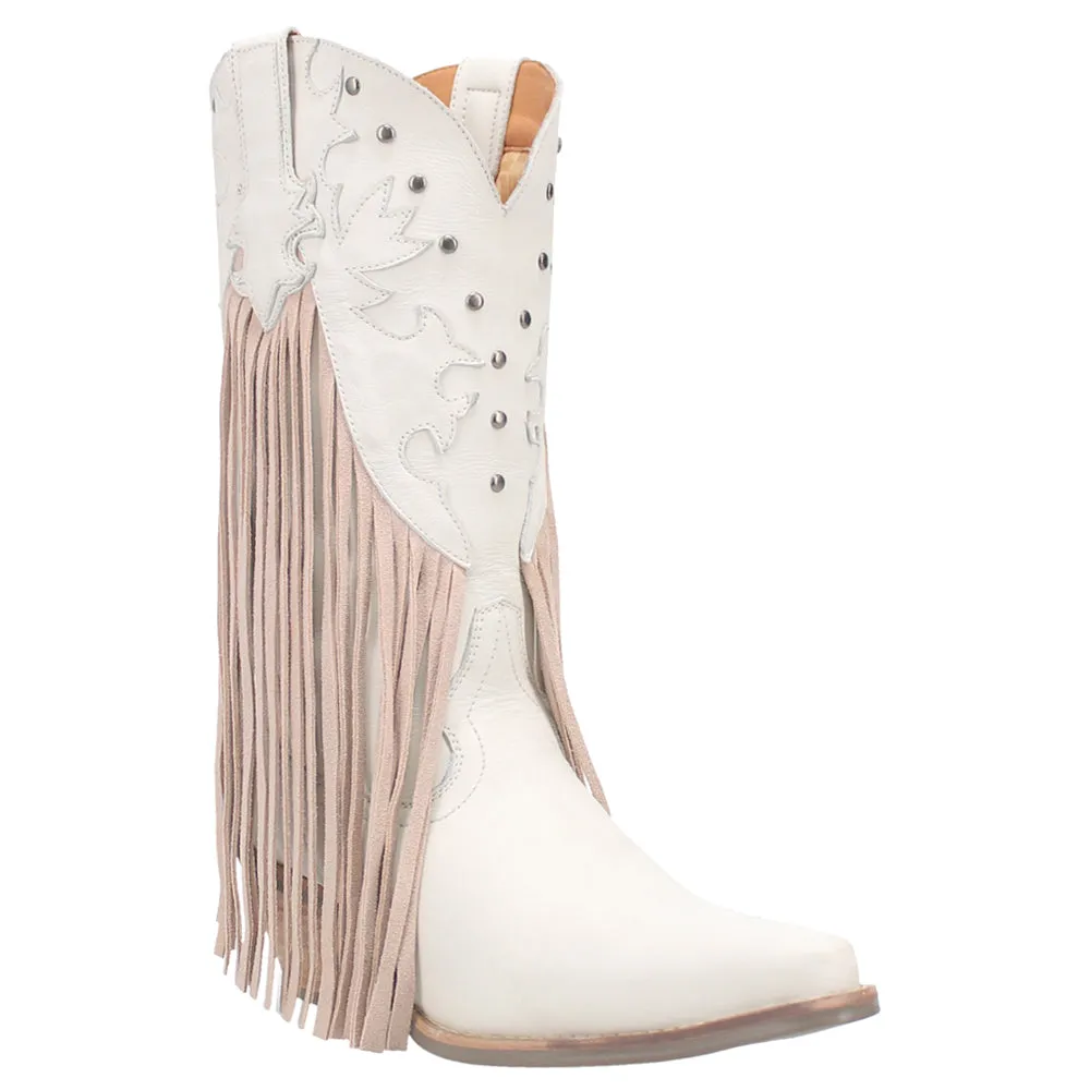 Hoedown Fringe Studded Round Toe Cowboy Boots