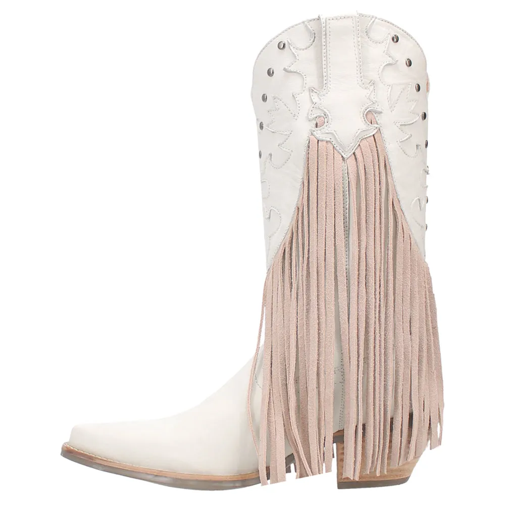 Hoedown Fringe Studded Round Toe Cowboy Boots