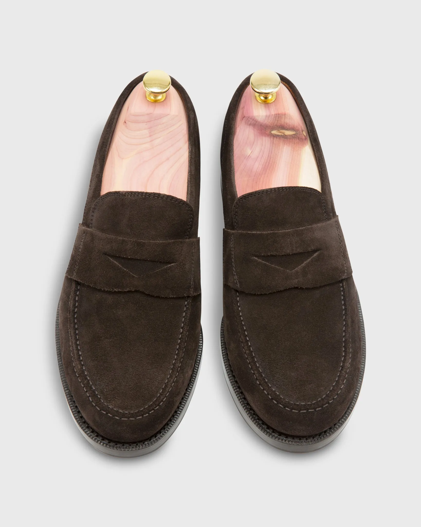 Italian Penny Loafer in Chocolate Suede