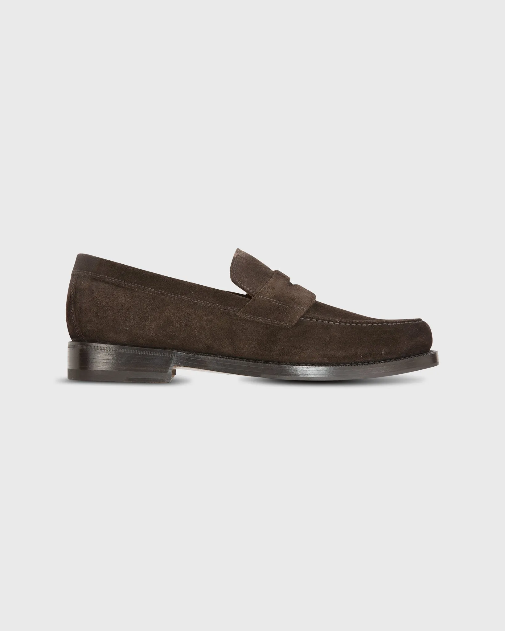 Italian Penny Loafer in Chocolate Suede