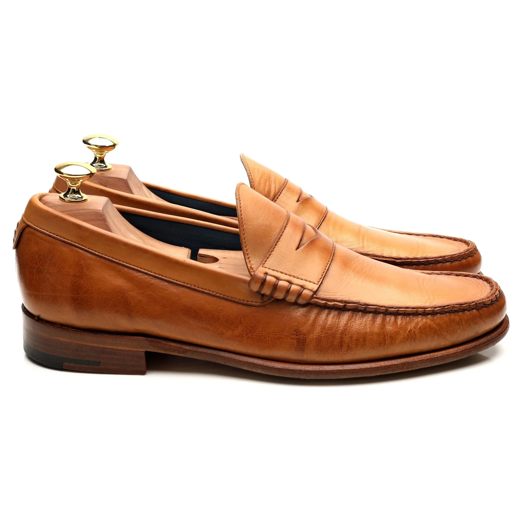 'Jack 2' Tan Brown Leather Loafers UK 7.5 F