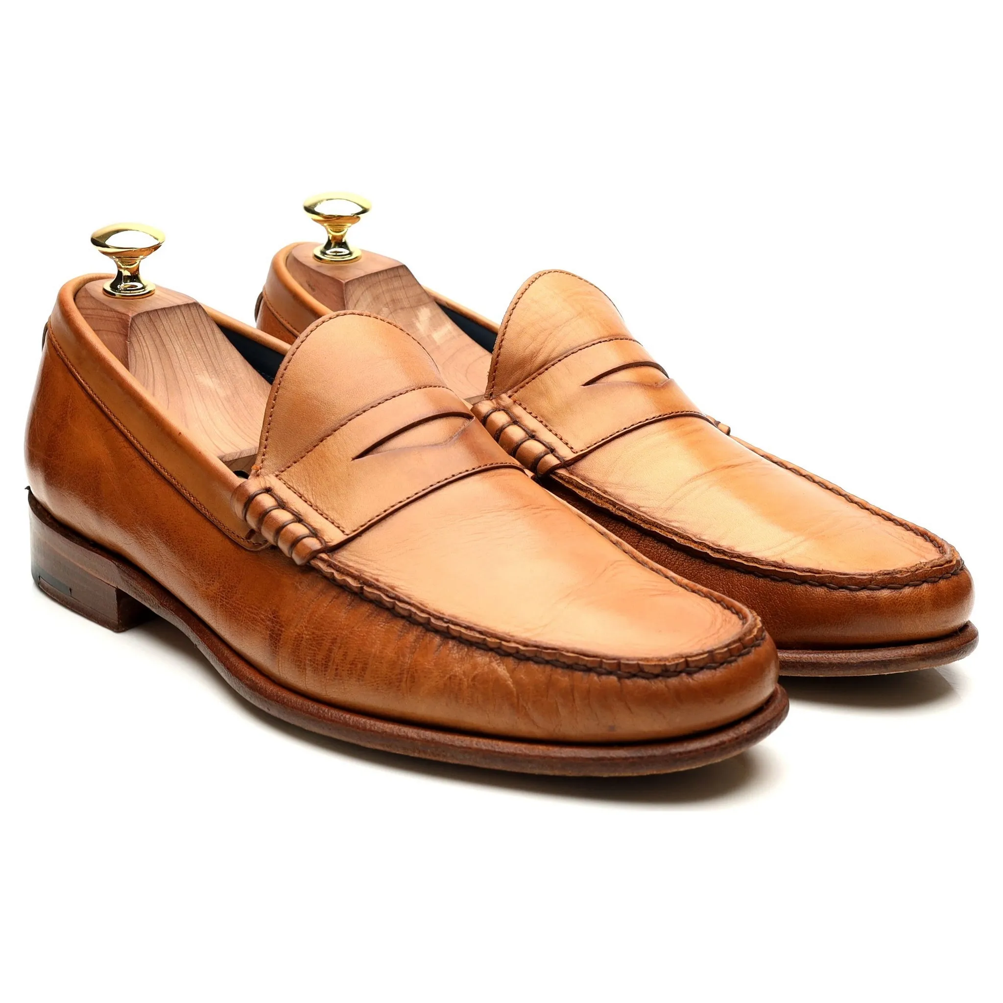 'Jack 2' Tan Brown Leather Loafers UK 7.5 F