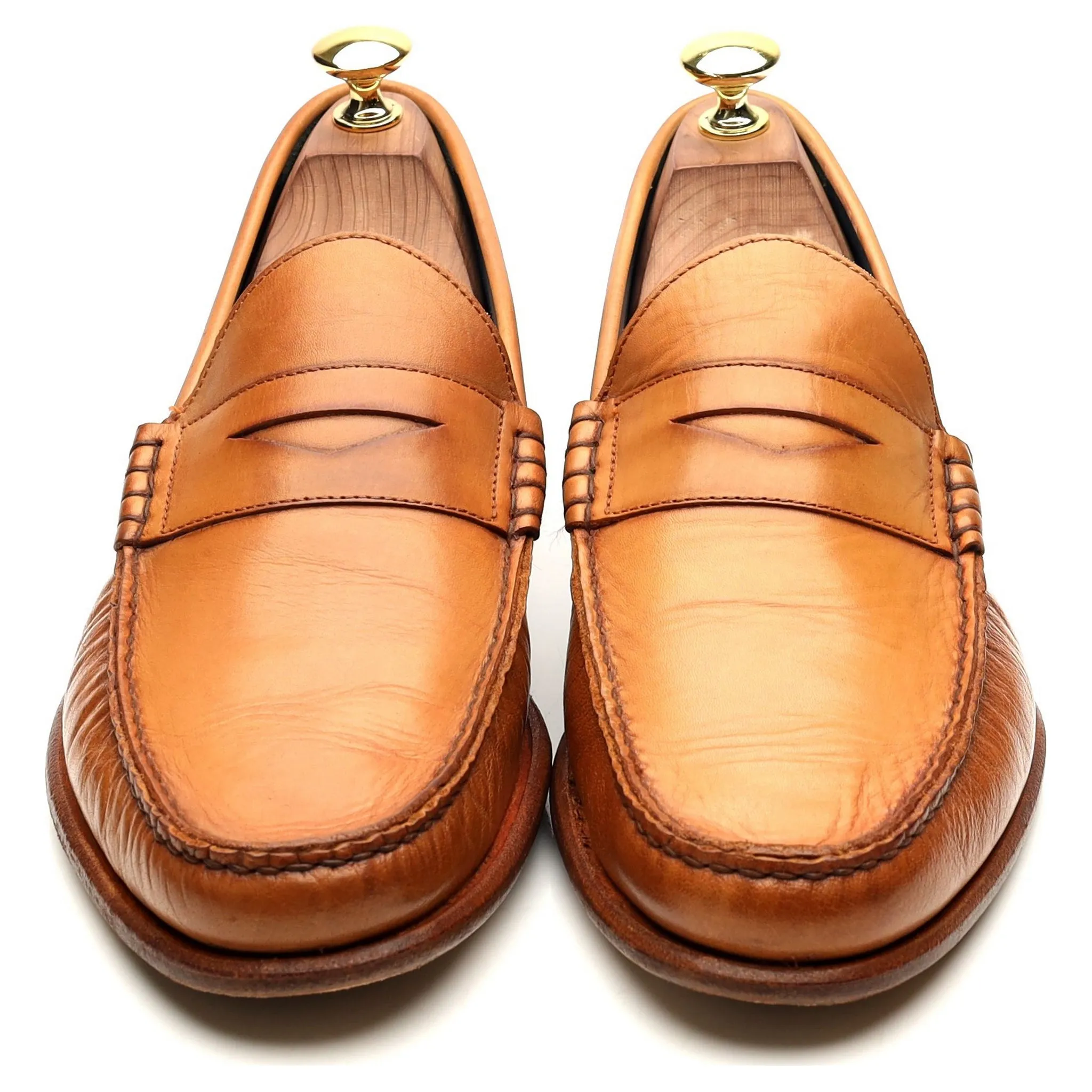 'Jack 2' Tan Brown Leather Loafers UK 7.5 F