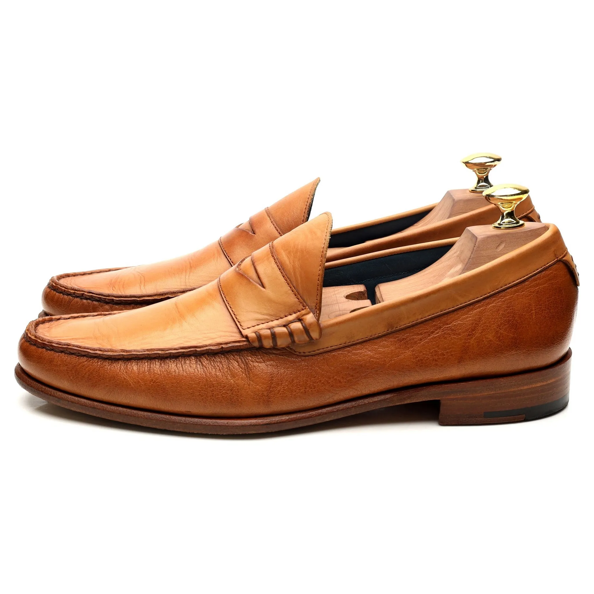 'Jack 2' Tan Brown Leather Loafers UK 7.5 F