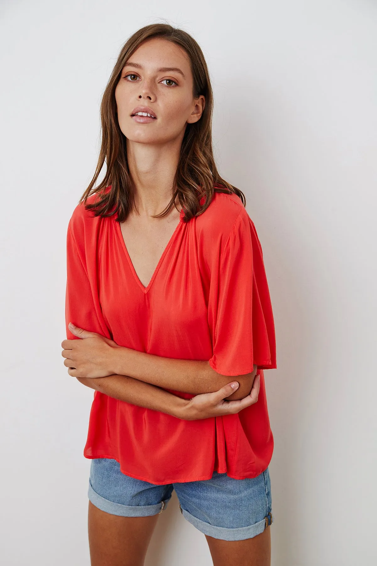 JAYCEE SPLIT NECK BLOUSE