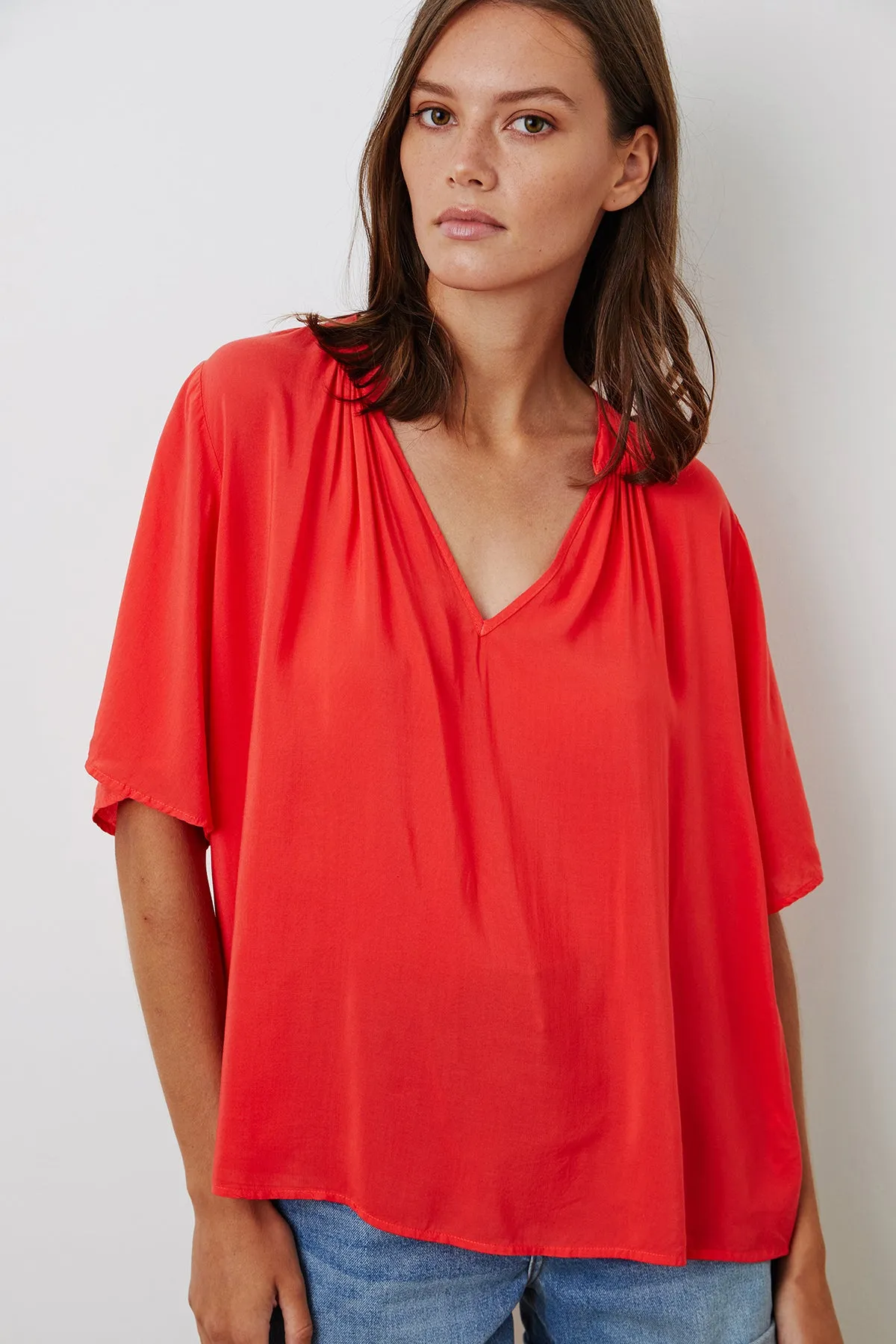 JAYCEE SPLIT NECK BLOUSE