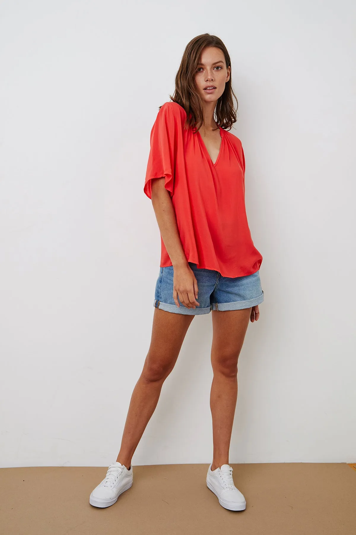 JAYCEE SPLIT NECK BLOUSE