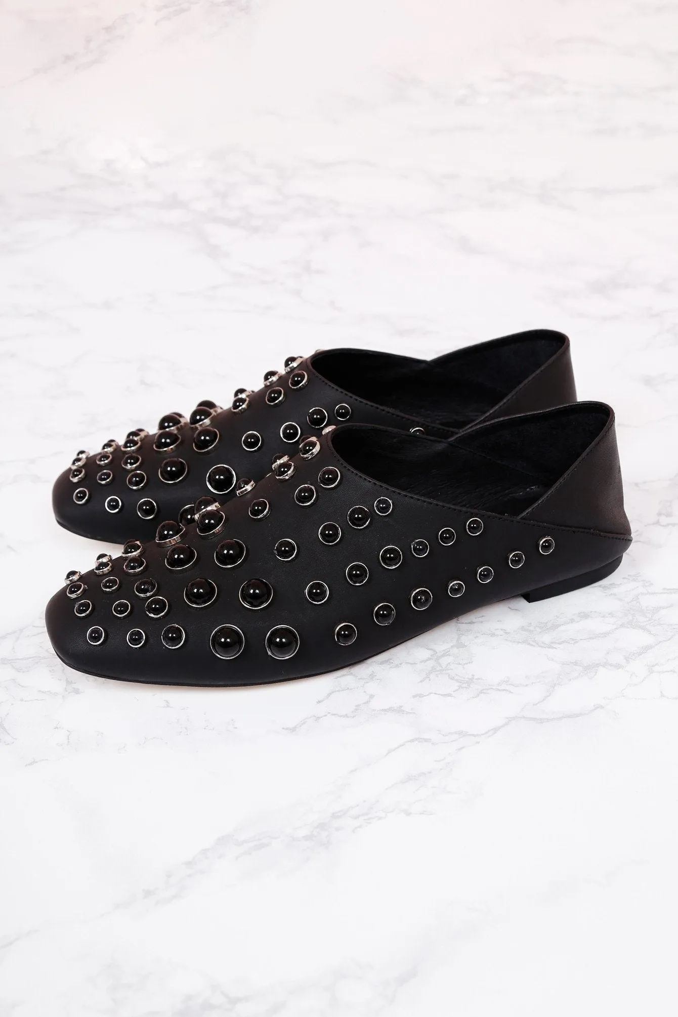 JEFFREY CAMPBELL | Baxley Studded Flat - Black