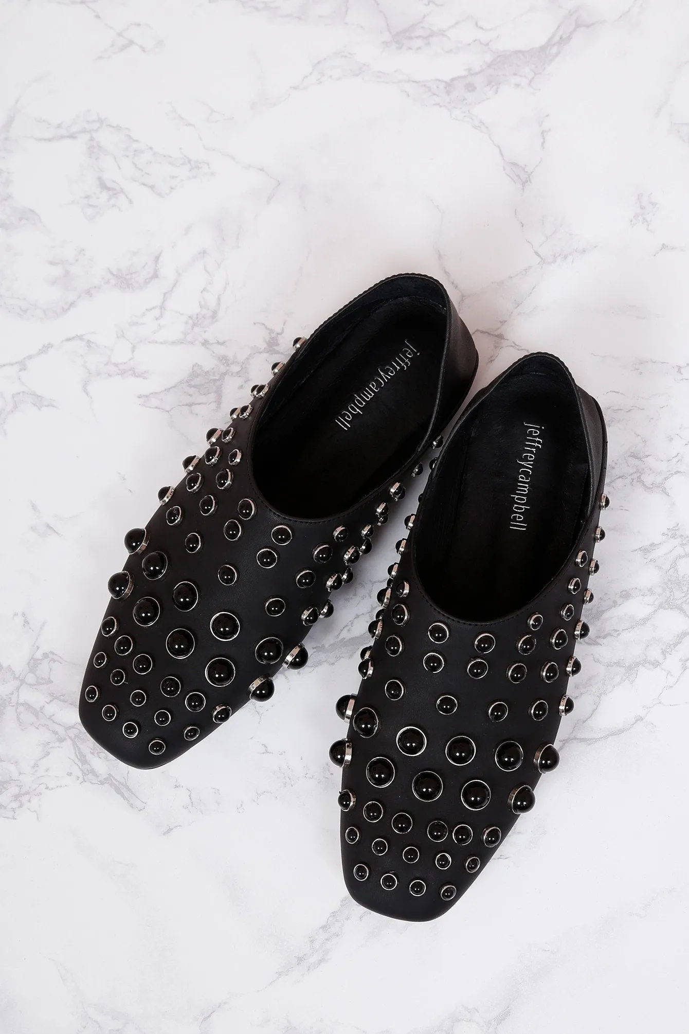 JEFFREY CAMPBELL | Baxley Studded Flat - Black