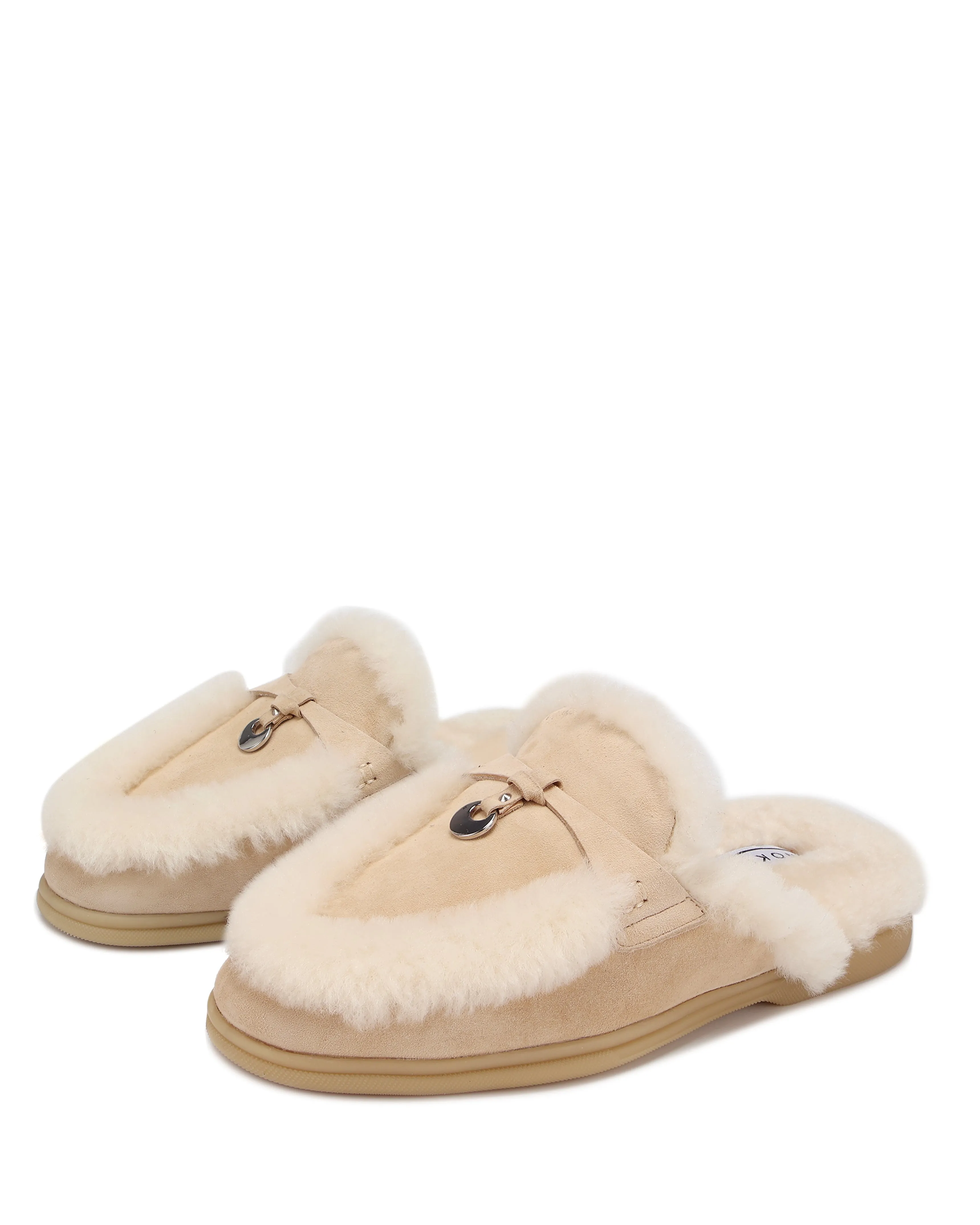 Jessie Fur Beige Suede