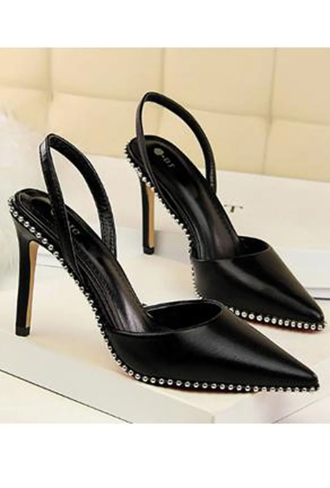 KASSY - SLING BACK STUD PUMPS HEELS