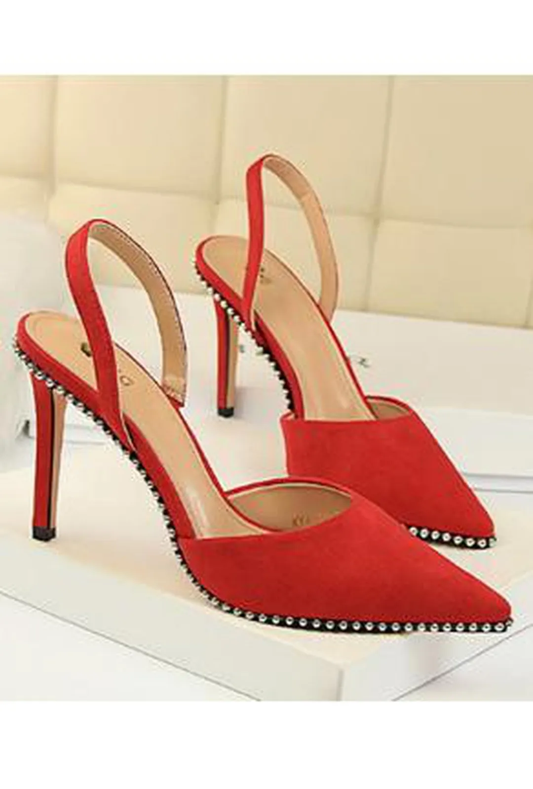 KASSY - SLING BACK STUD PUMPS HEELS