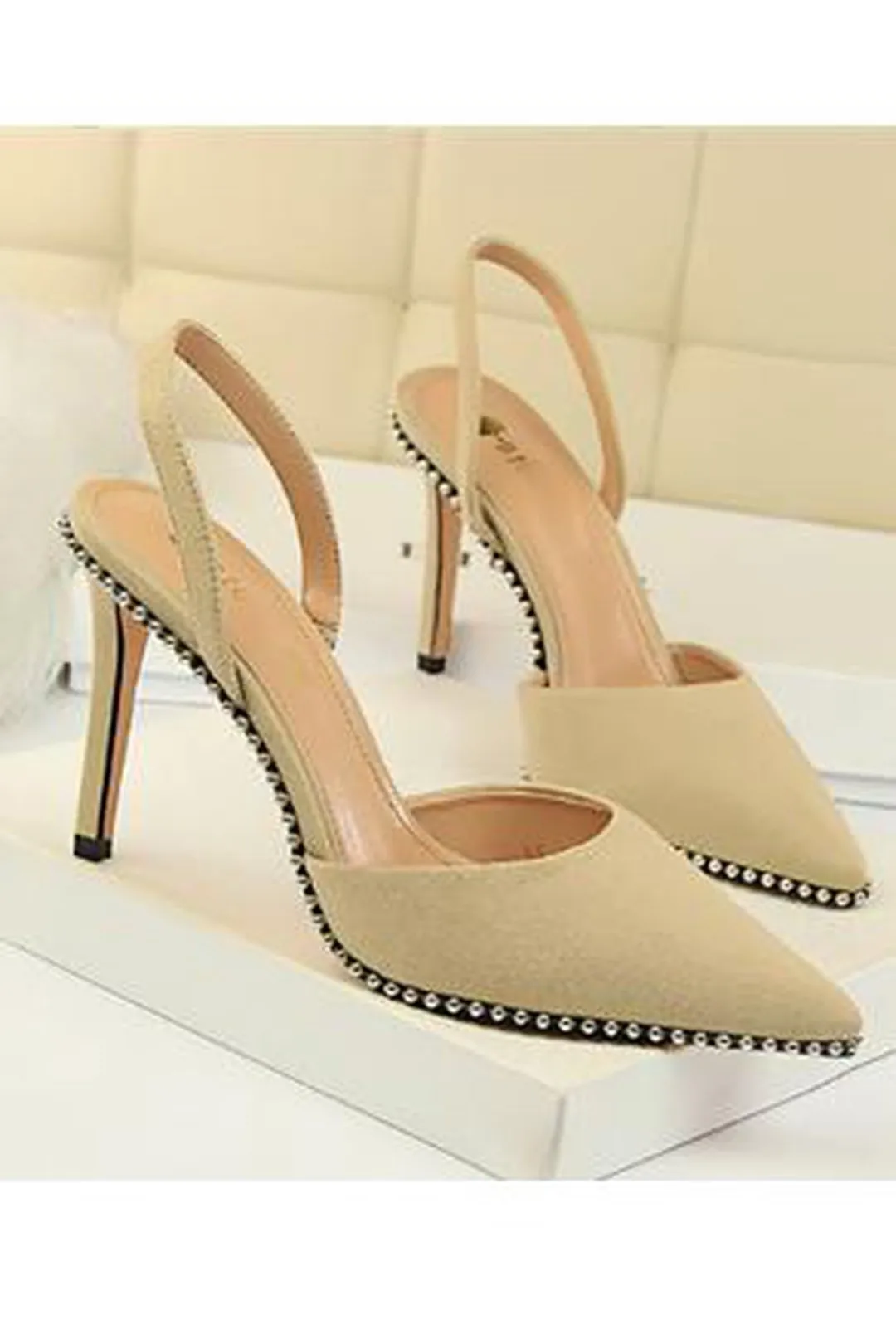 KASSY - SLING BACK STUD PUMPS HEELS