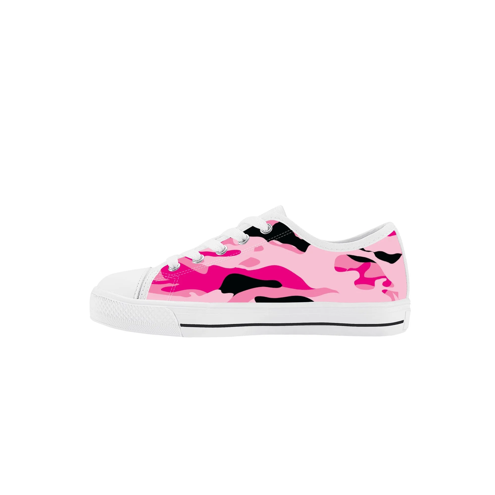 Kids Low Top Canvas Sneakers - Pink