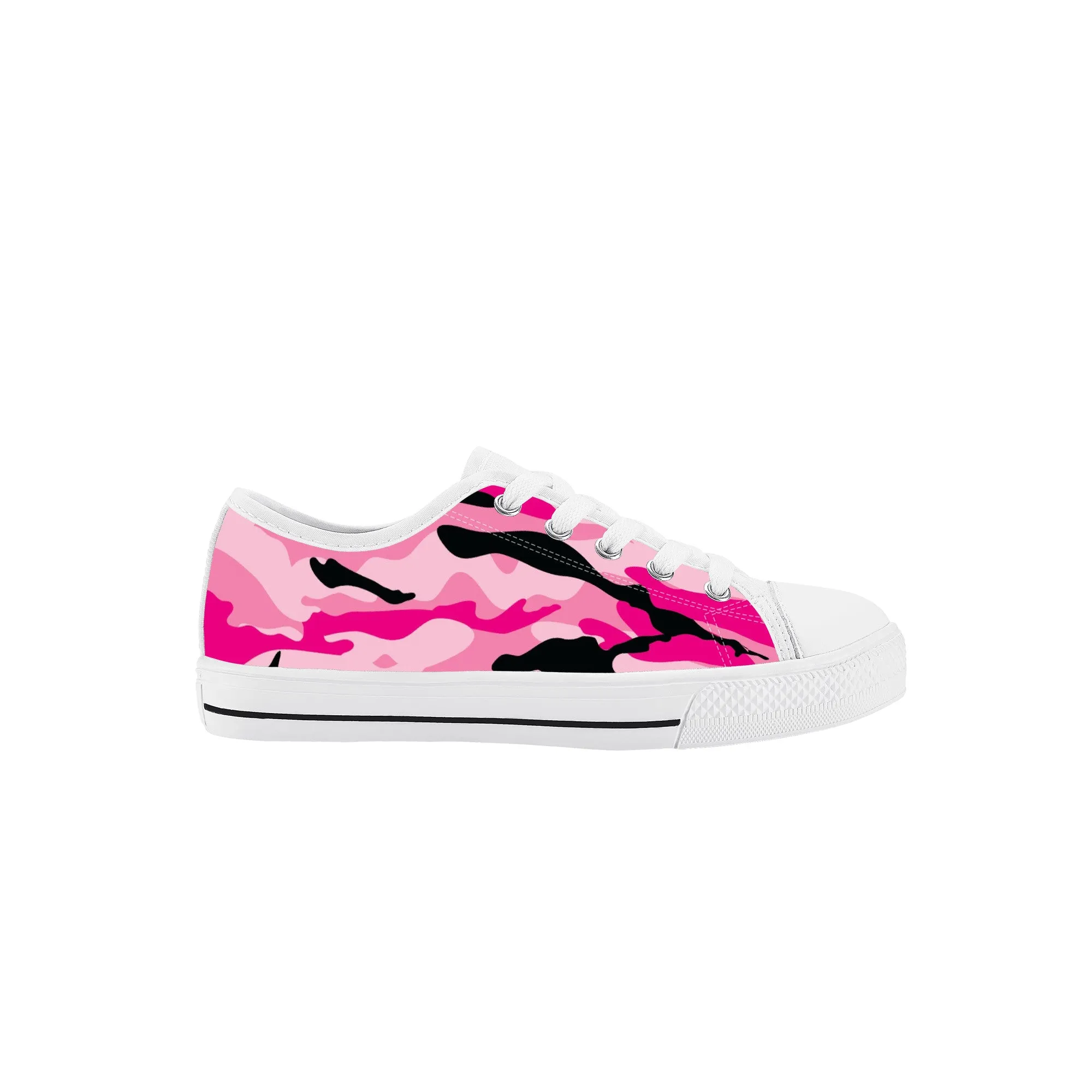 Kids Low Top Canvas Sneakers - Pink