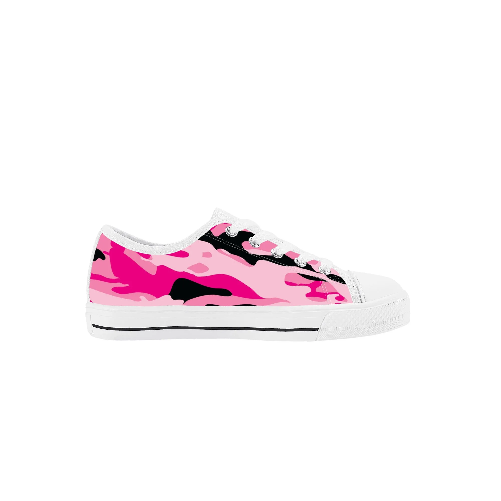 Kids Low Top Canvas Sneakers - Pink