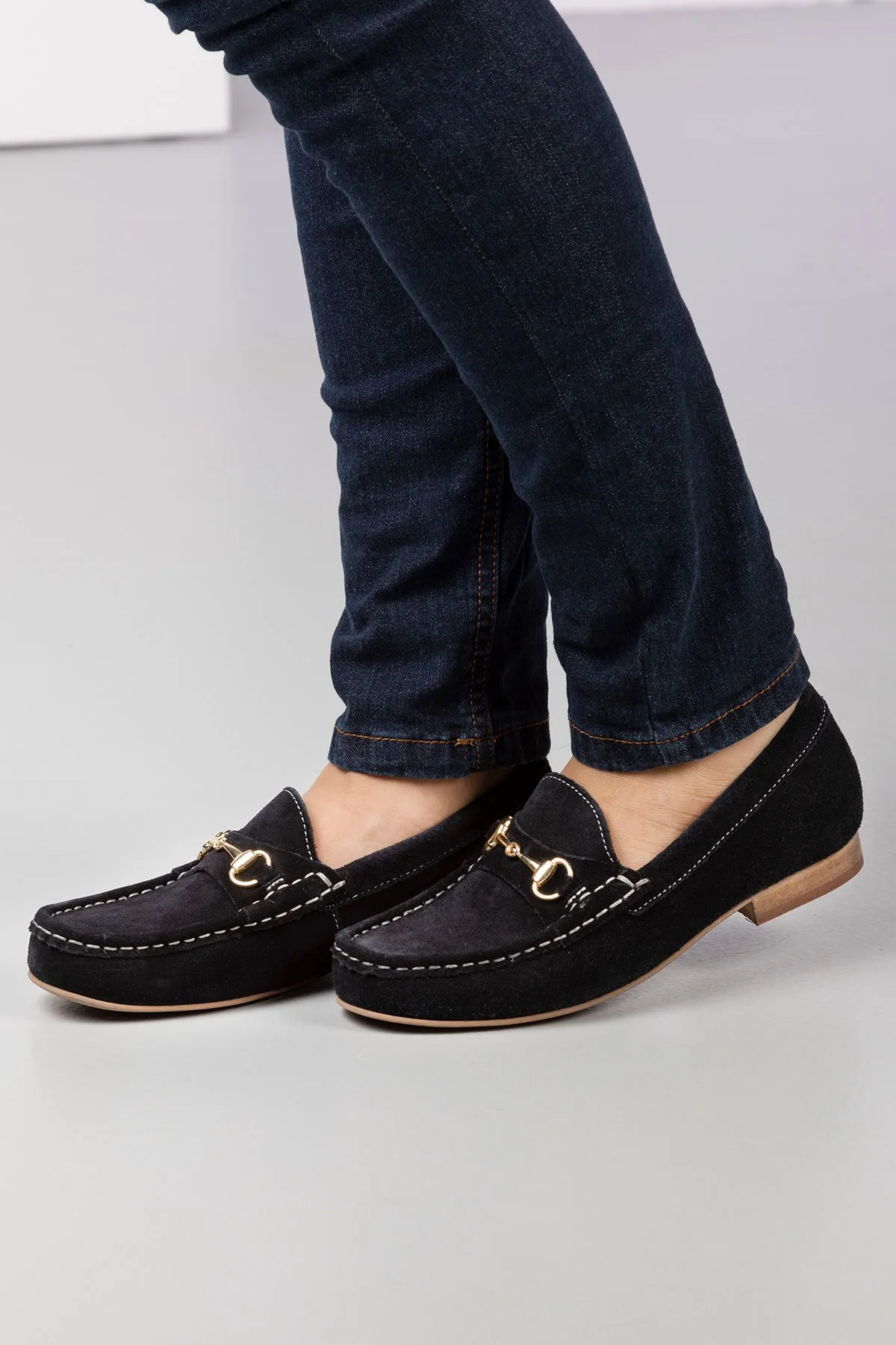 Ladies Suede Snaffle Loafers - Wrelton