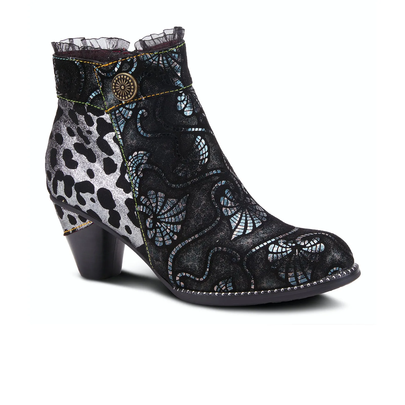 L'Artiste Dessa Heeled Ankle Boot (Women) - Black Multi