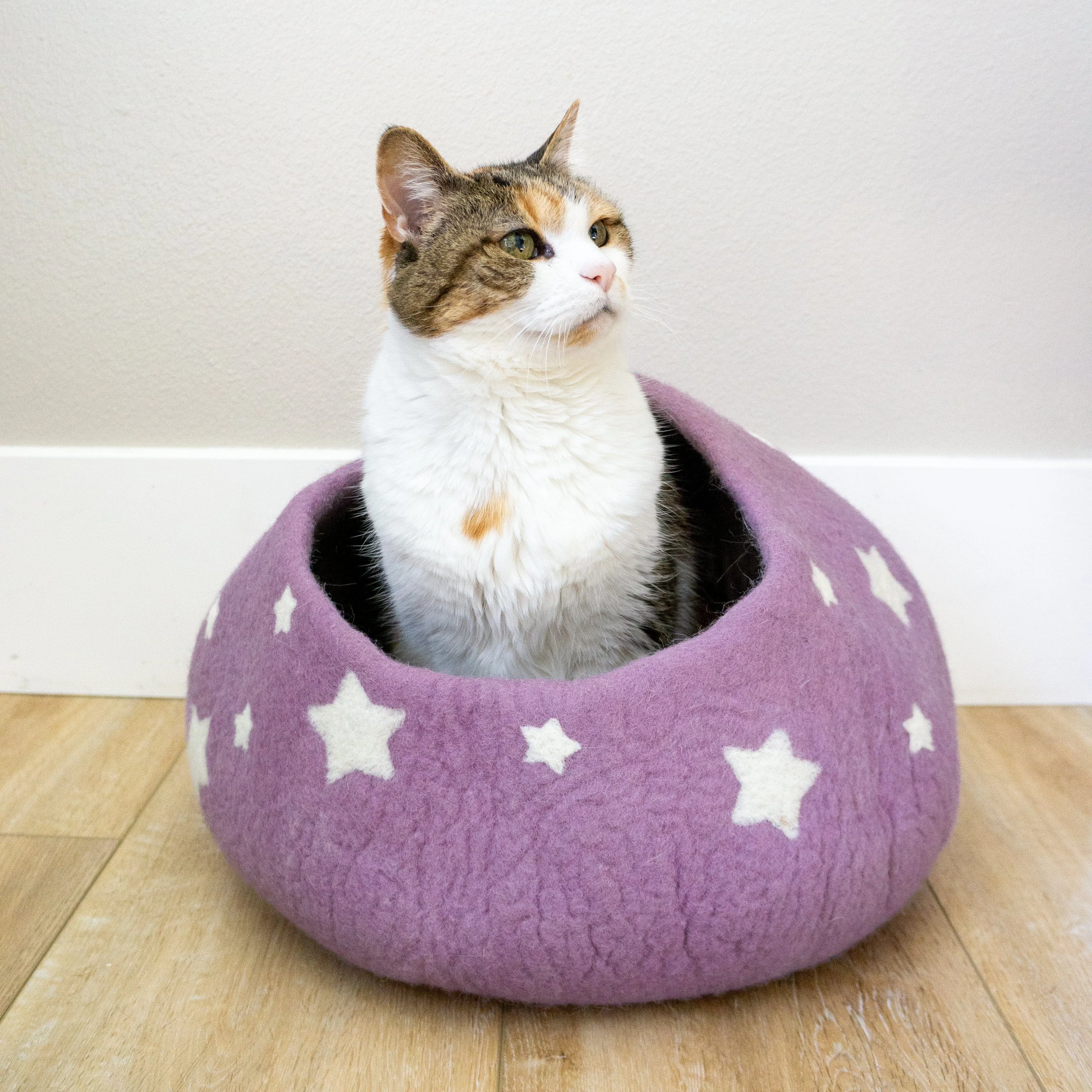 Lavender Midnight Stars Eco Kitty Cave