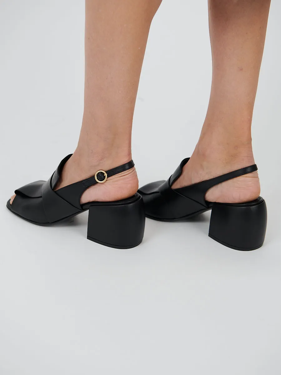 Leather Mules in Black