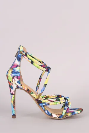 Liliana Kaleidoscope Strappy Knotted Single Sole Heel