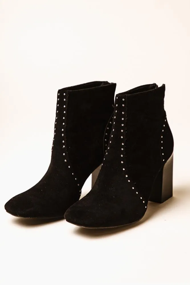 Lindsey Studded Booties in Black