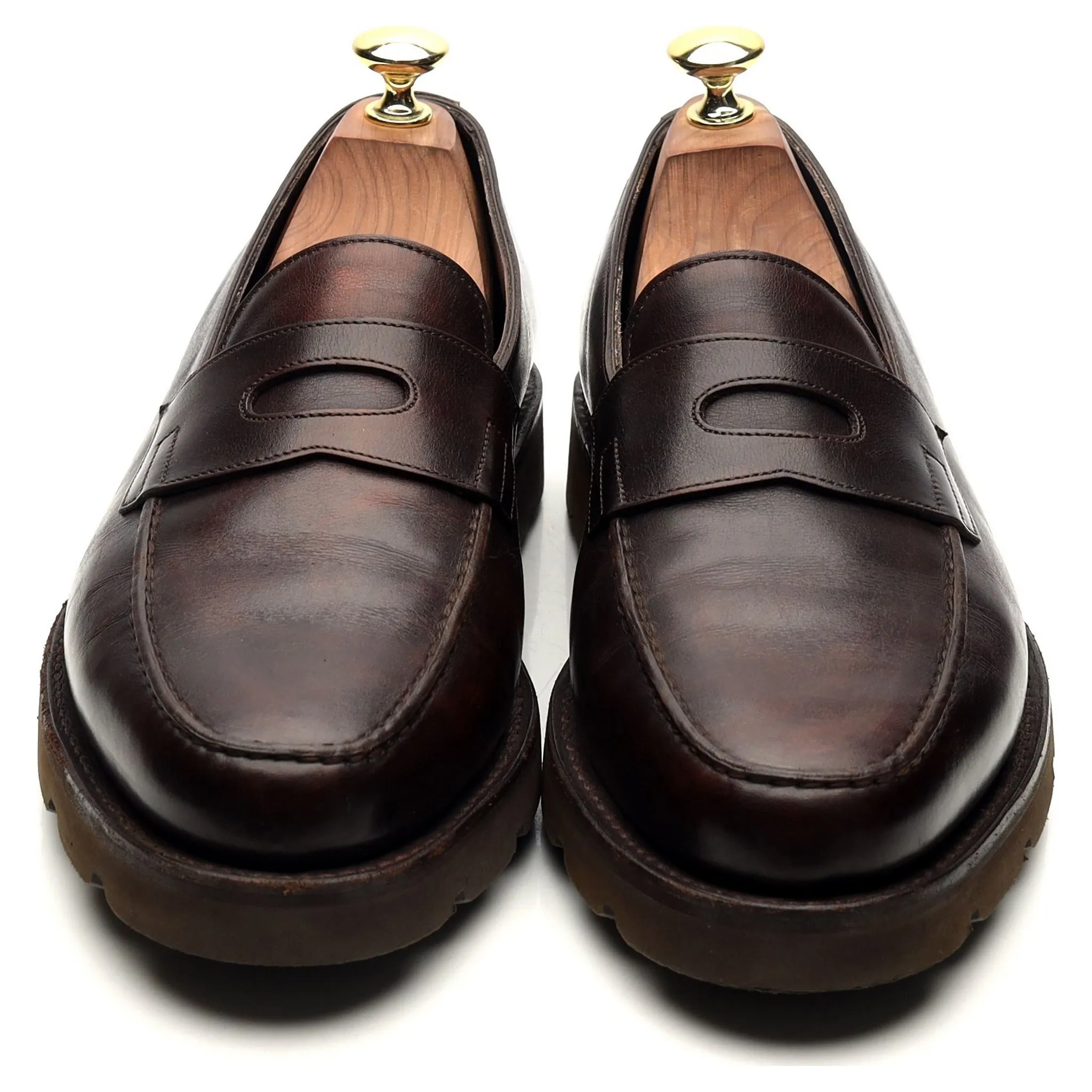 'Lopez' Dark Brown Museum Leather Loafers UK 7.5 E