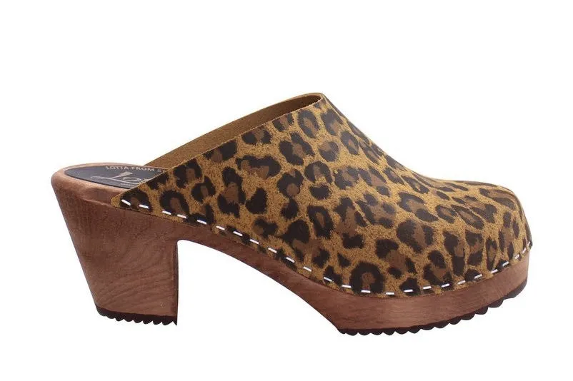 Lotta High-Heel Leopard Clogs