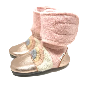 Love Child Embroidered Felted Wool Booties