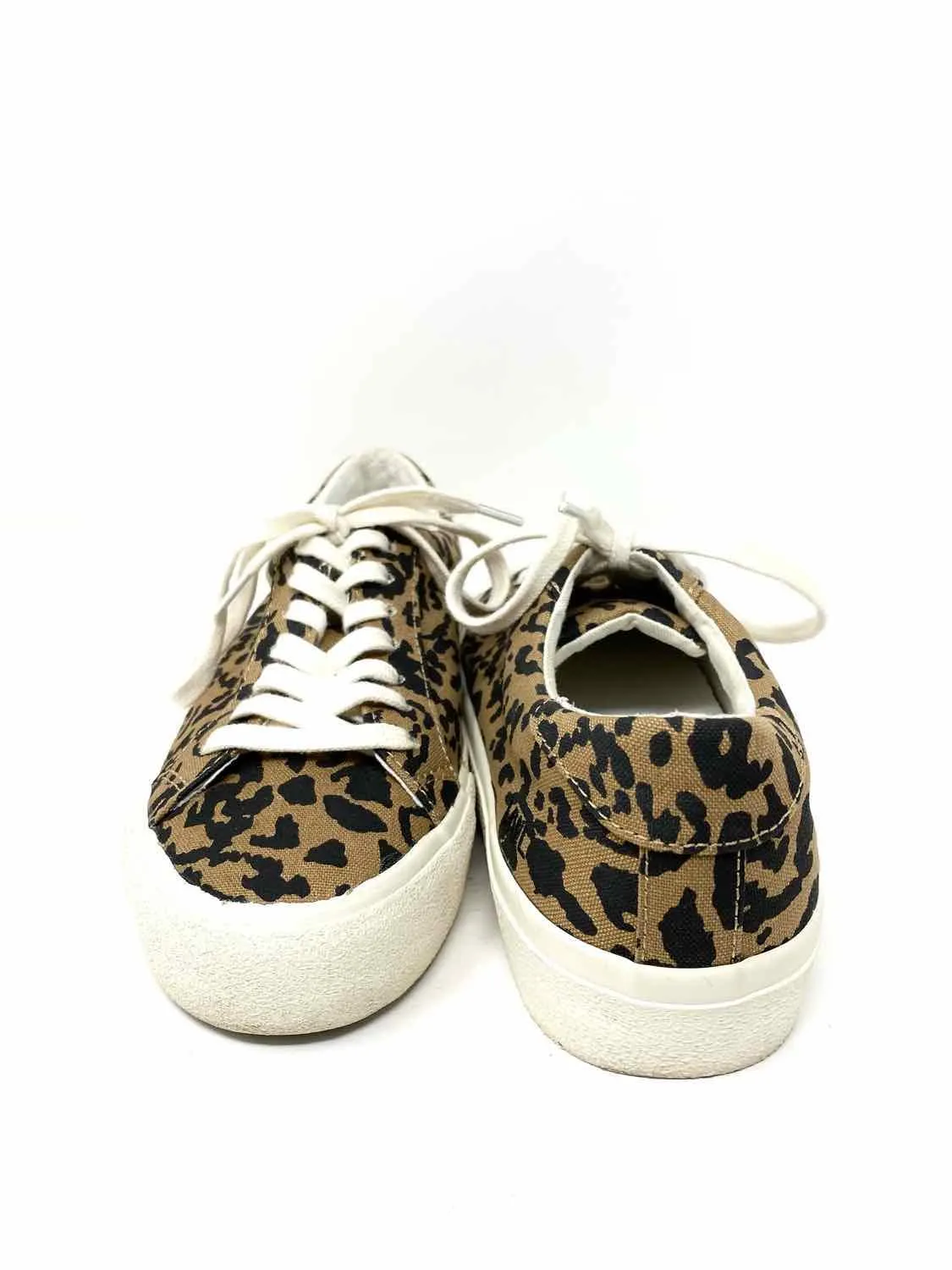 Madewell Women's Brown/Black Lace-up Canvas Animal Print Size 6.5 Sneakers