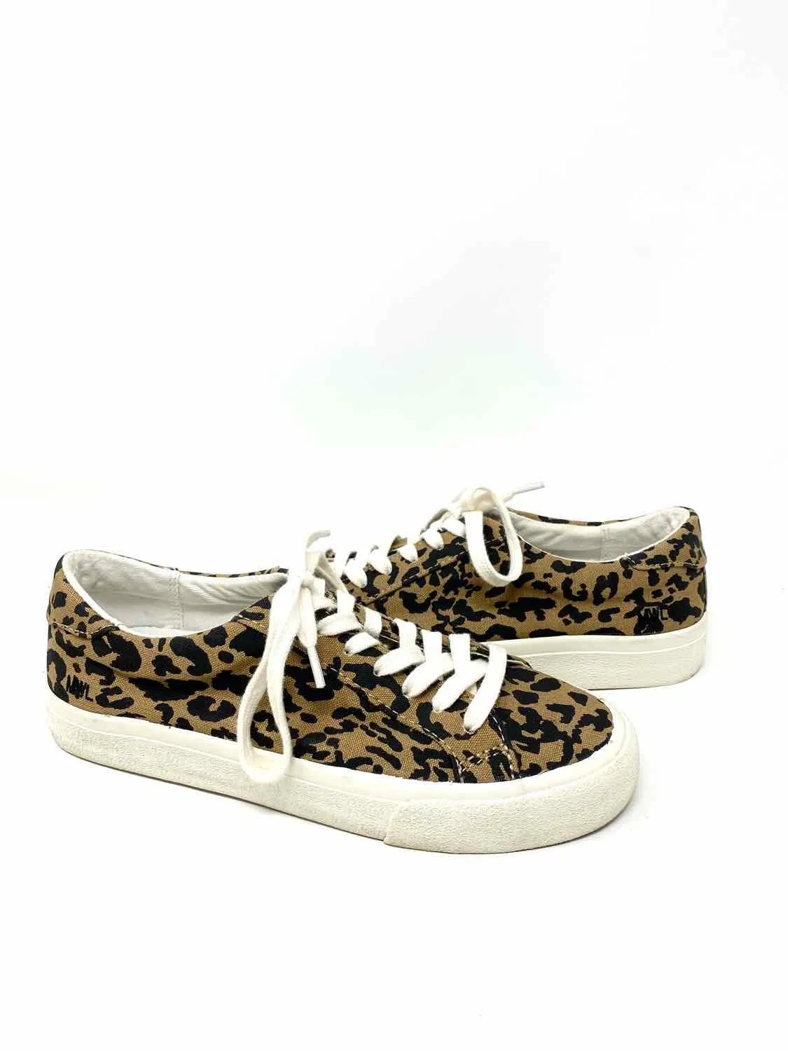 Madewell Women's Brown/Black Lace-up Canvas Animal Print Size 6.5 Sneakers