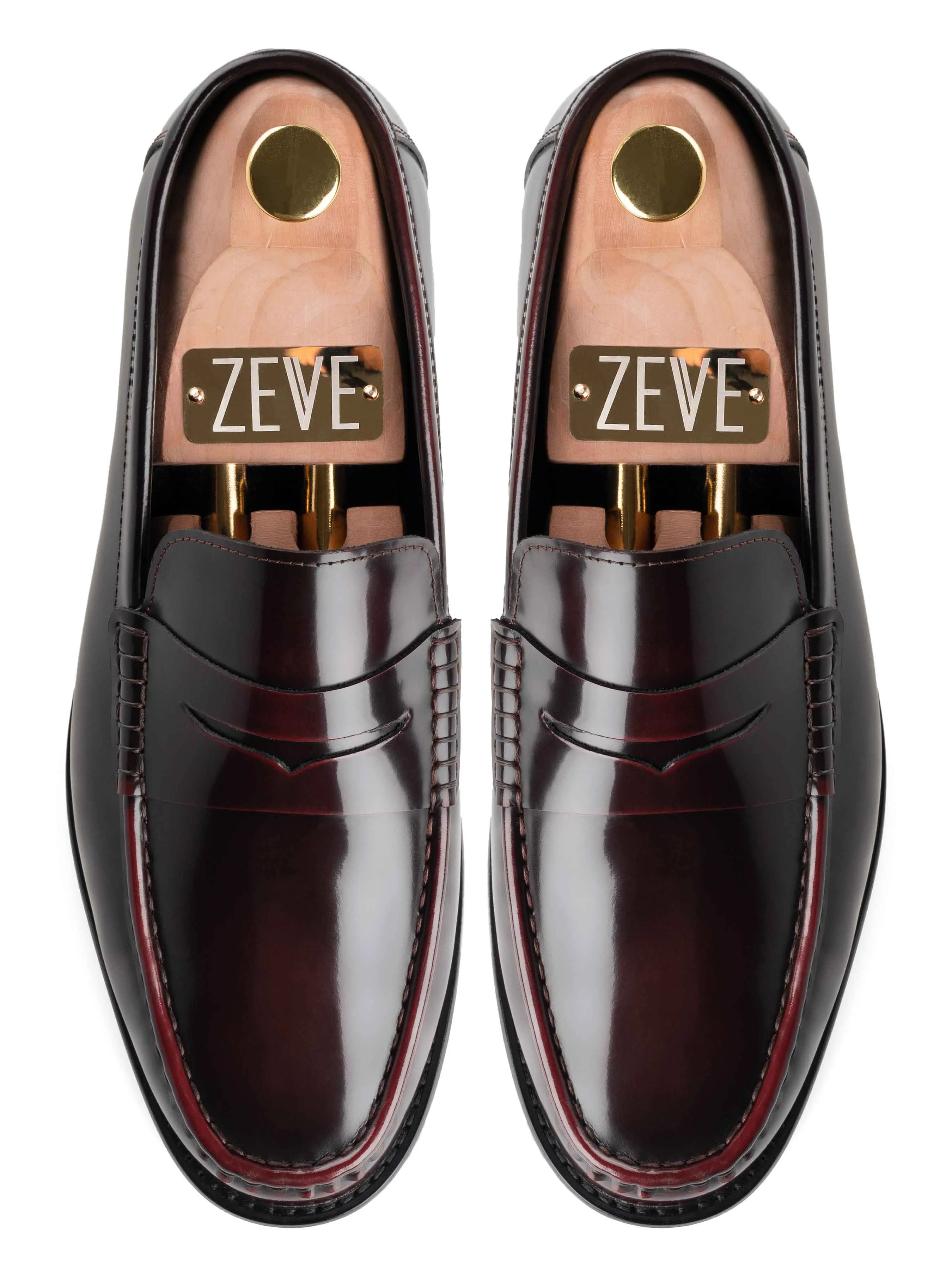 Marco Penny Loafer - Red Burgundy Polished Leather