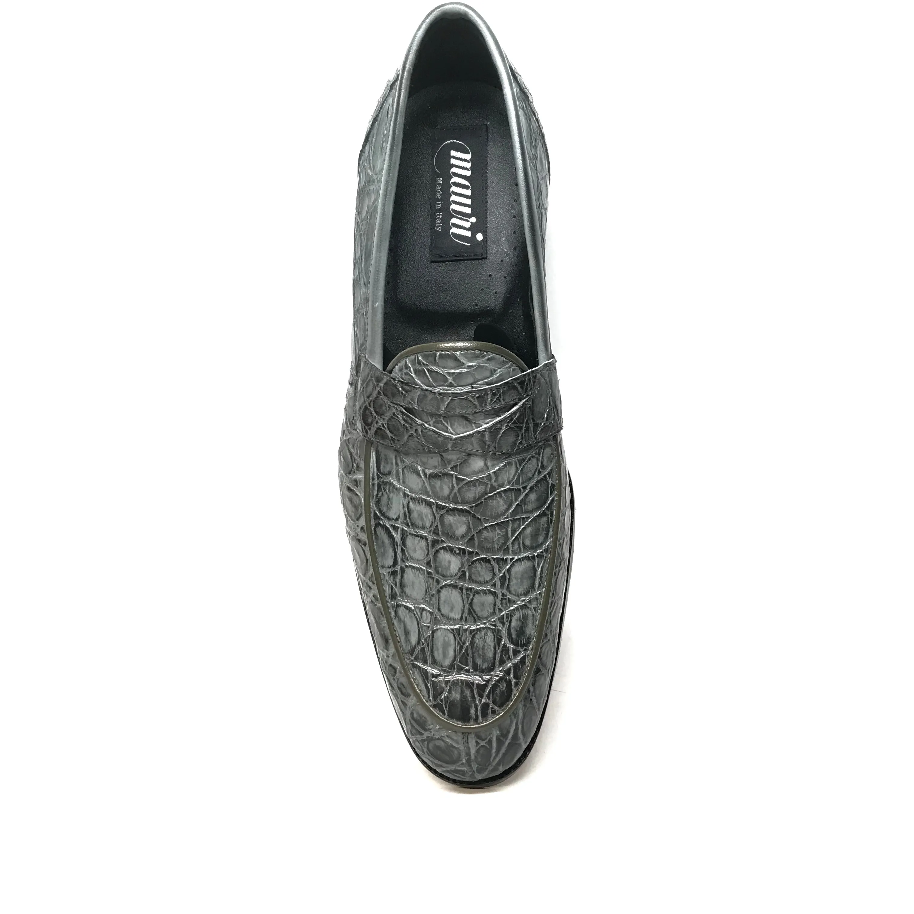 Mauri 4862 Forest Green Alligator Belly Penny Loafers