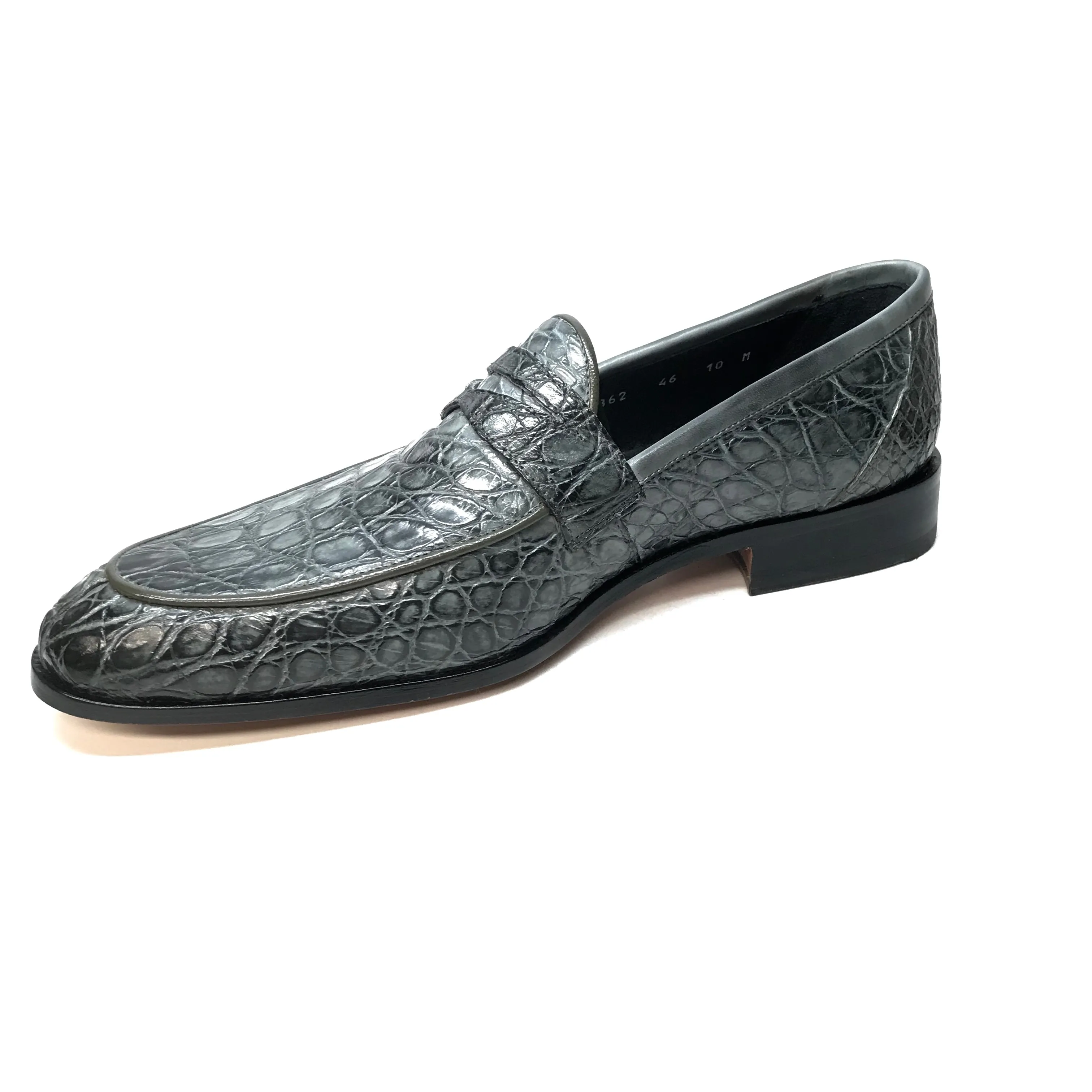 Mauri 4862 Forest Green Alligator Belly Penny Loafers