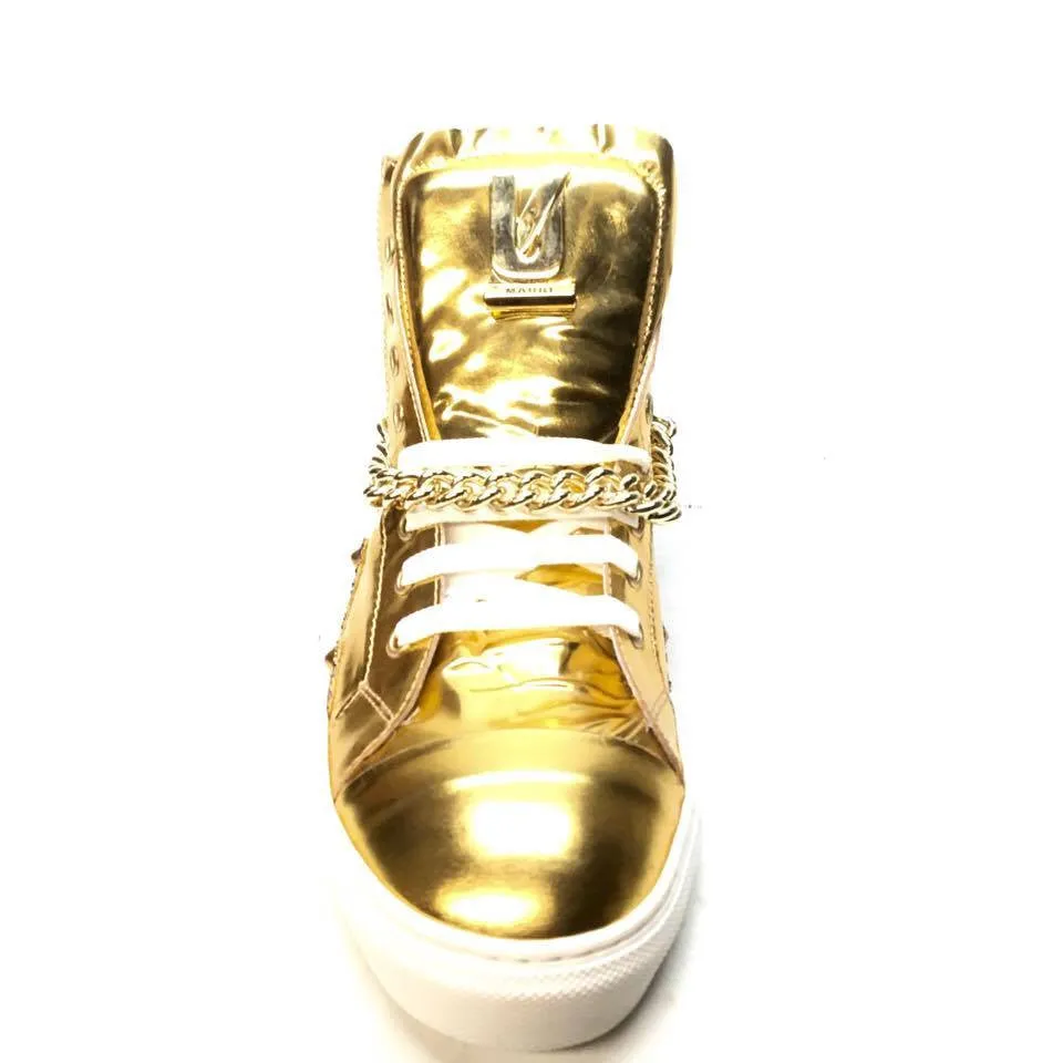 Mauri 6133 Nappa Gold 14k Studded High-top Sneakers